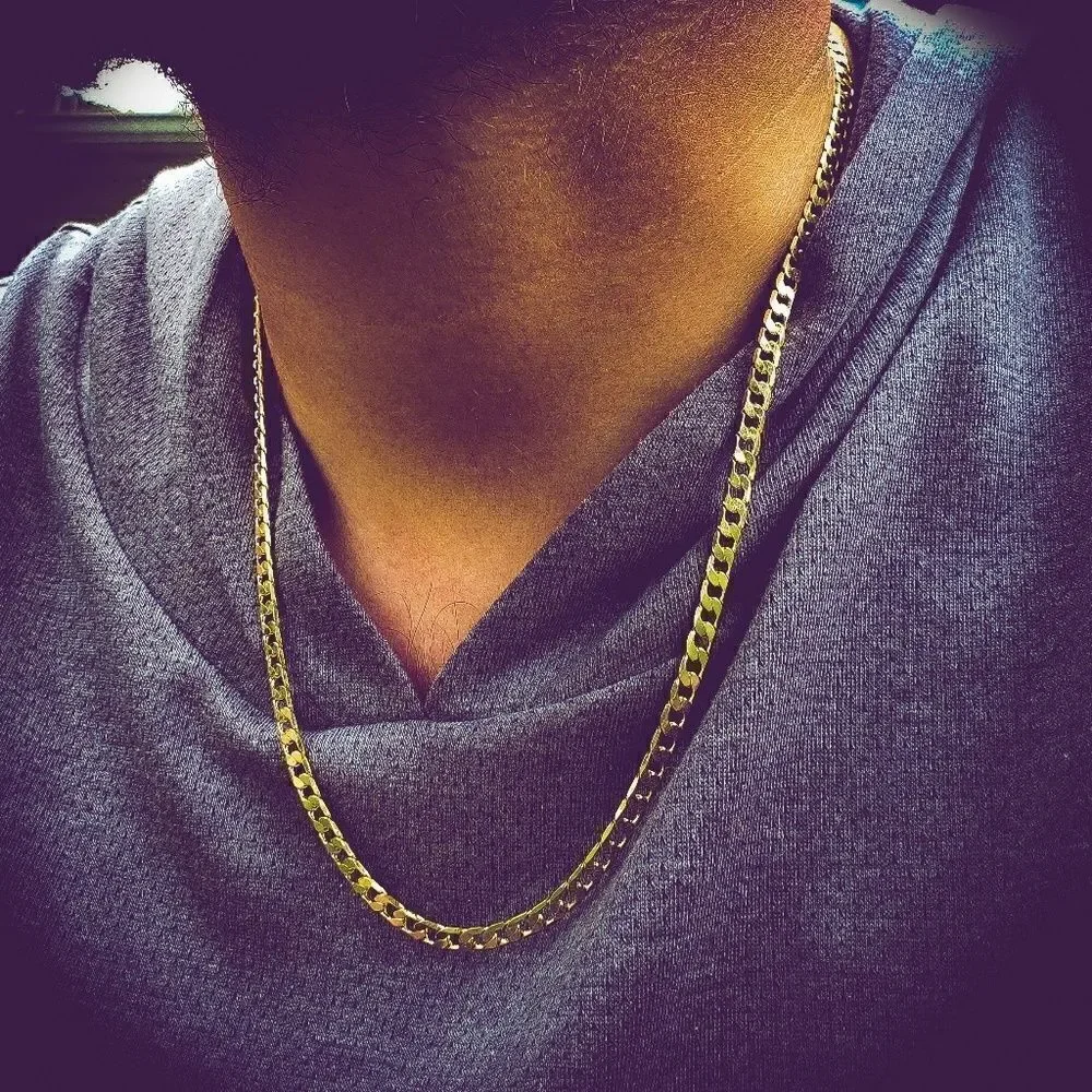 14k Gold Plated Flat Cuban Link Necklace